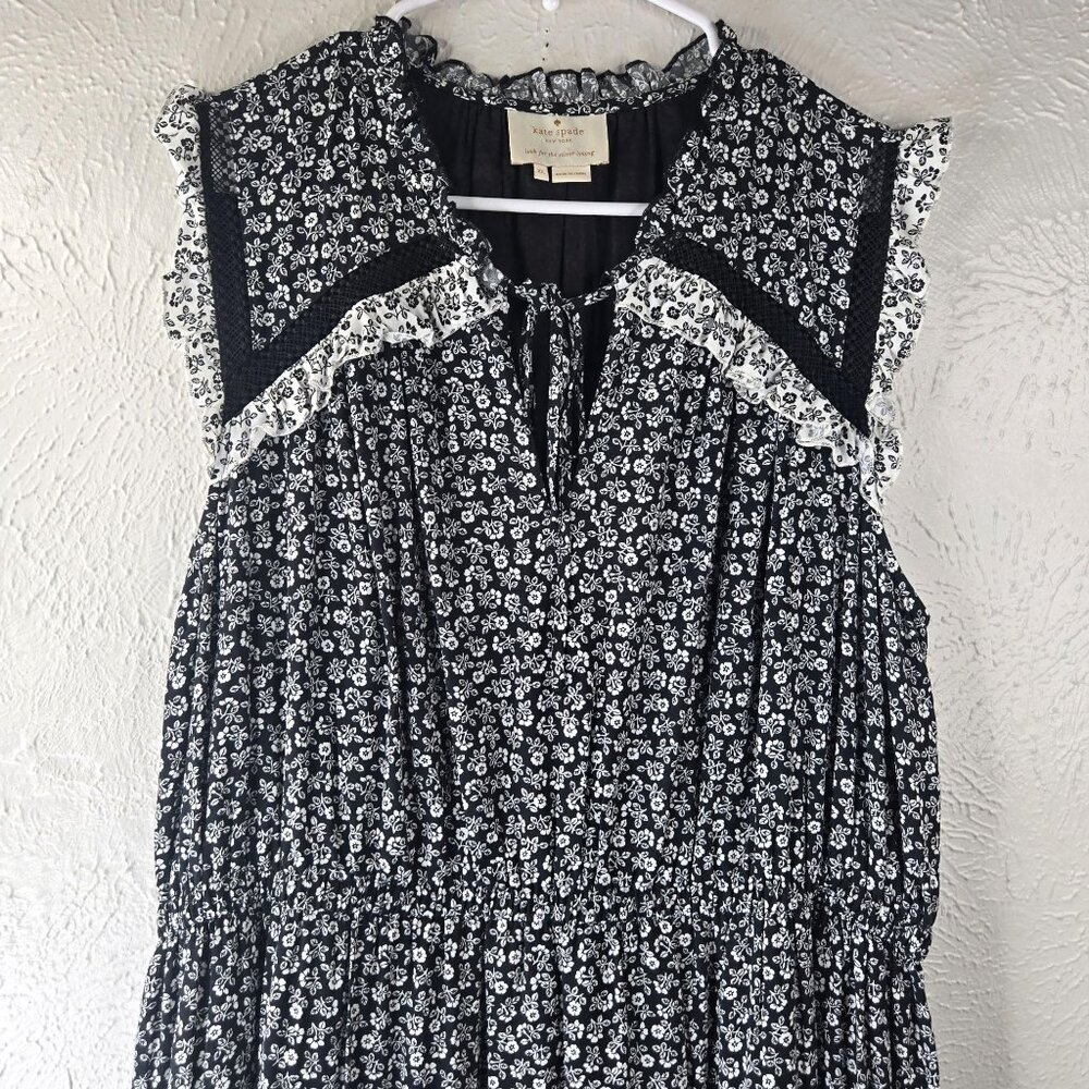 kate spade Black and White Floral Midi Dress - Picture 4 of 14